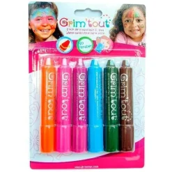 Ansigtsfarve - 6 Farvestifter - Adventure