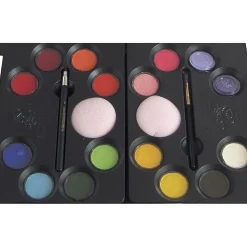 Ansigtsfarve - Palette M. 16 Farver Og Ideer