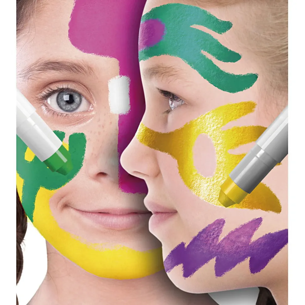 Ansigtsfarve - Tegnestifter Metallic, 6 Stk