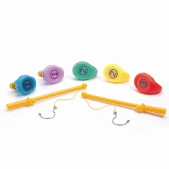 Badeaender, 5 Stk Regnbue 7 Cm + 2 Fiskestaenger