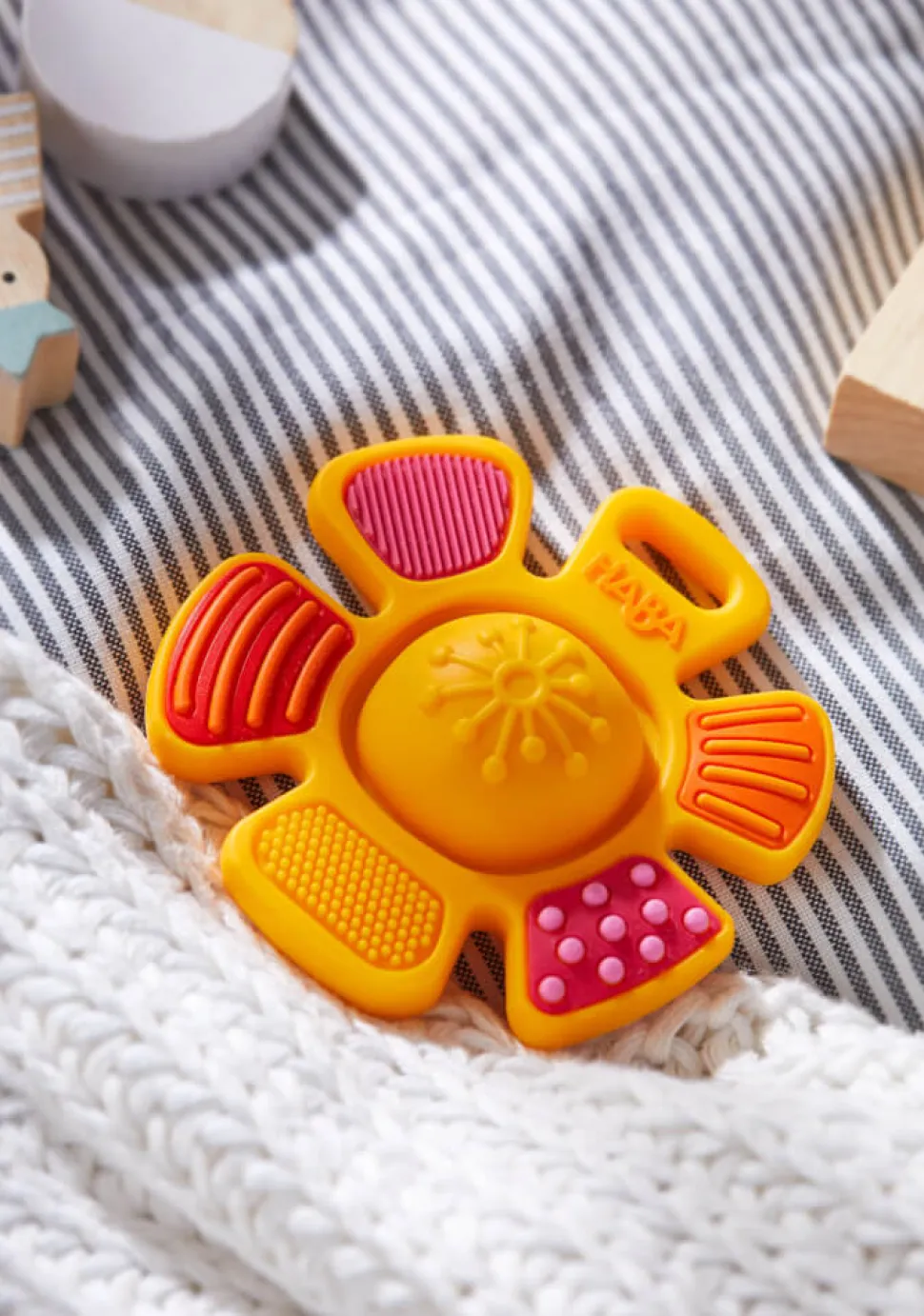 Bide- Og GribeLegetøj - Orange Blomst