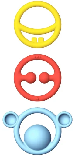 Bideringe I Silikone - Basisfarver, 3 Stk.