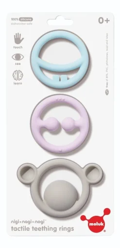 Bideringe I Silikone - Pastelfarver, 3 Stk.