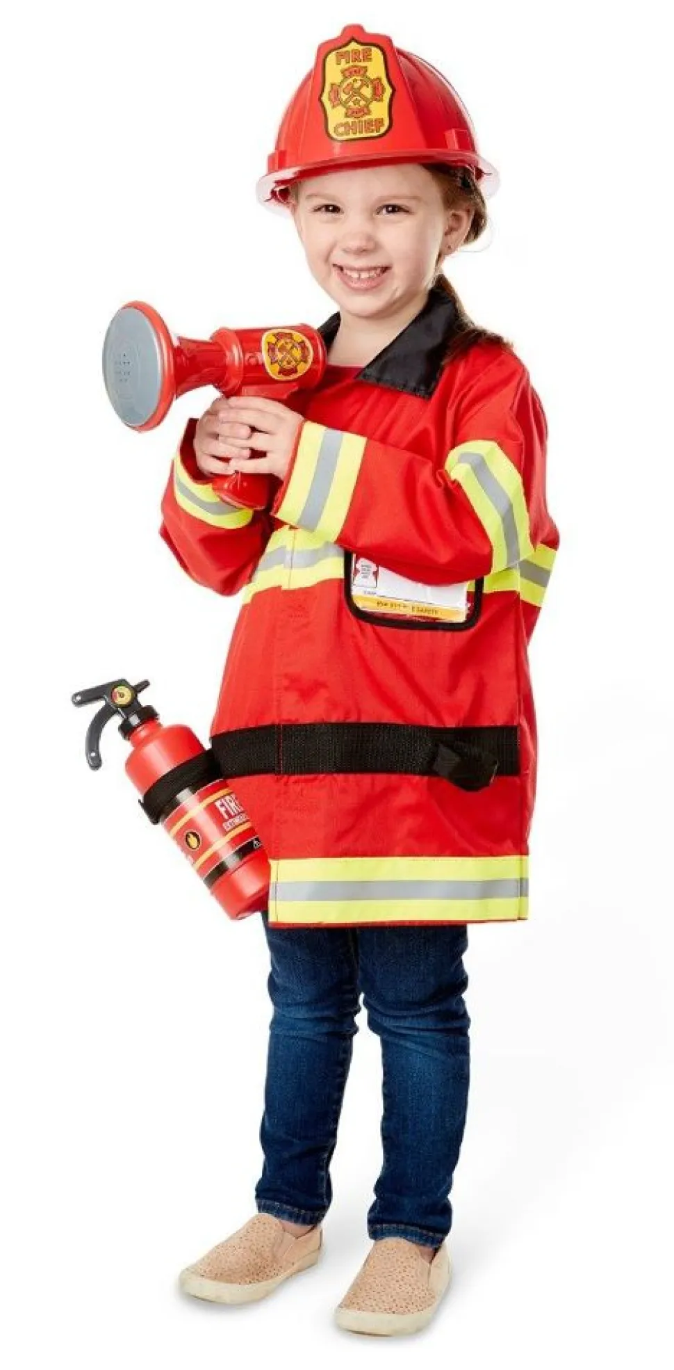 Brandmandssaet Inkl. Hjelm, Str. 3-6 Ar