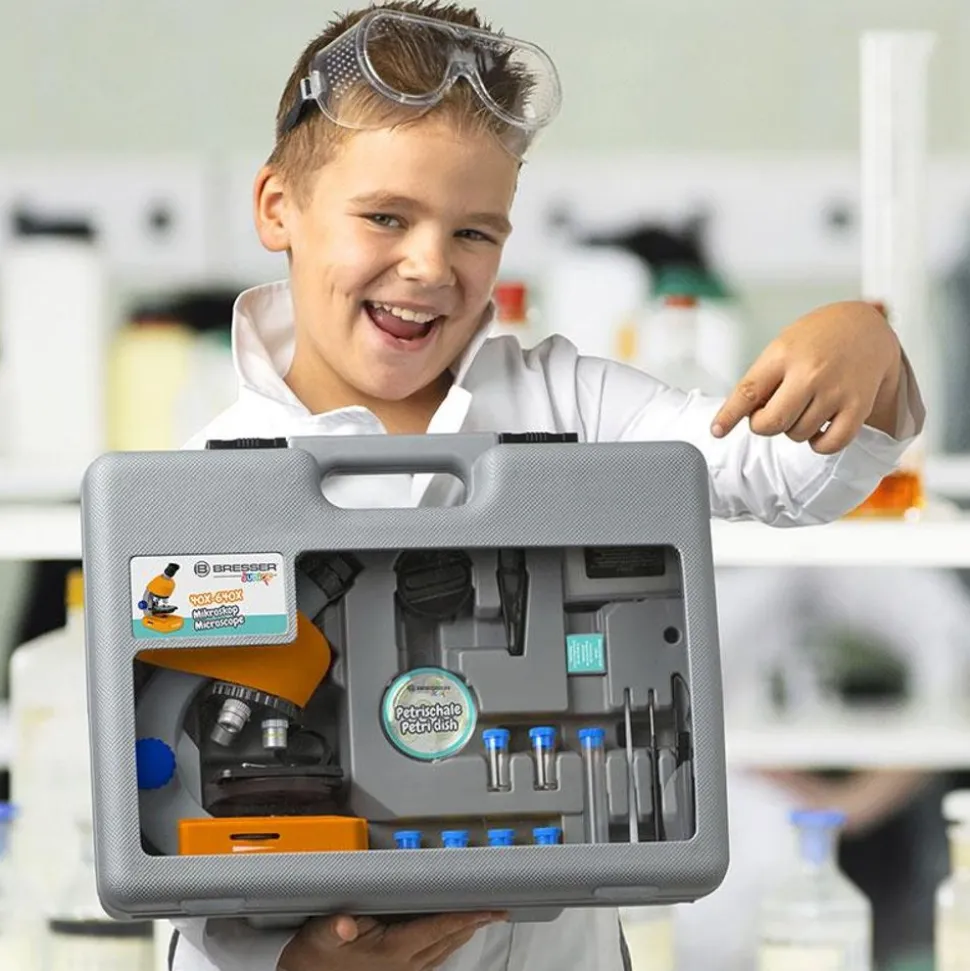 Børne Mikroskop M. Led, 40X-640X - Inkl Tilbehør