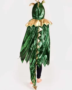 Dragekappe - Gron/Guld, Str. 3-8 Ar