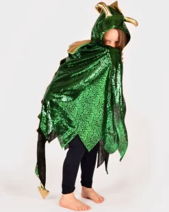 Dragekappe - Gron/Guld, Str. 3-8 Ar