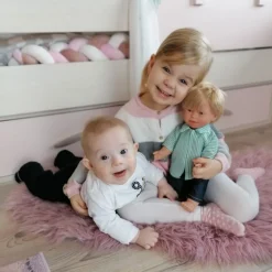 Dukke M. Downs Syndrom - Pige, Brunt Har, 40 Cm