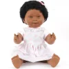 Dukke M. Downs Syndrom - Pige, Sort Har, 40 Cm