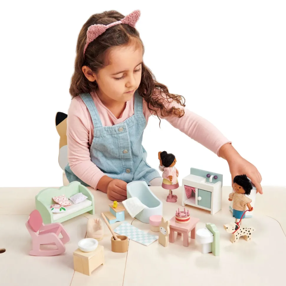 Dukkehusmobler - Stue, Kokken Og Bad