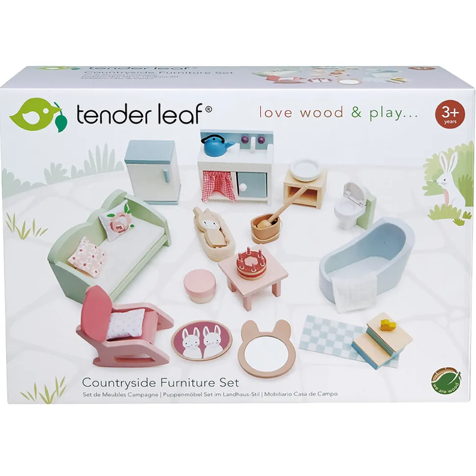 Dukkehusmobler - Stue, Kokken Og Bad