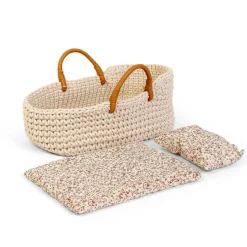 Dukkelift Strikket Kurv - Til Dukke 30 Cm