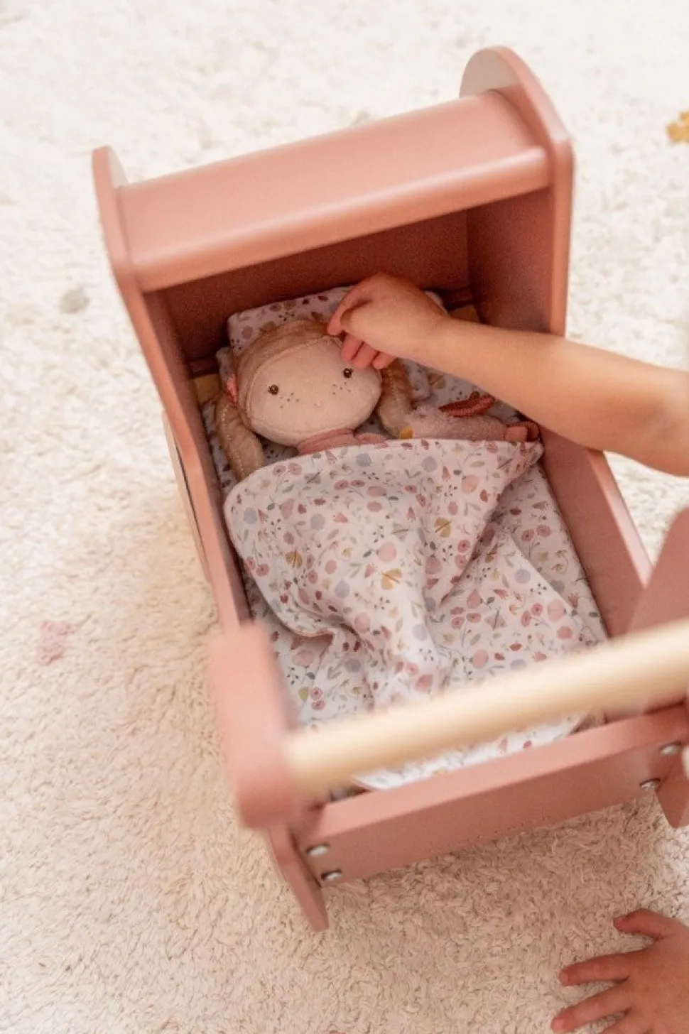 Dukkevogn Inkl. Sengesaet - Rosa