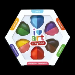 Farvekridt - Hjerter, 6 Stk