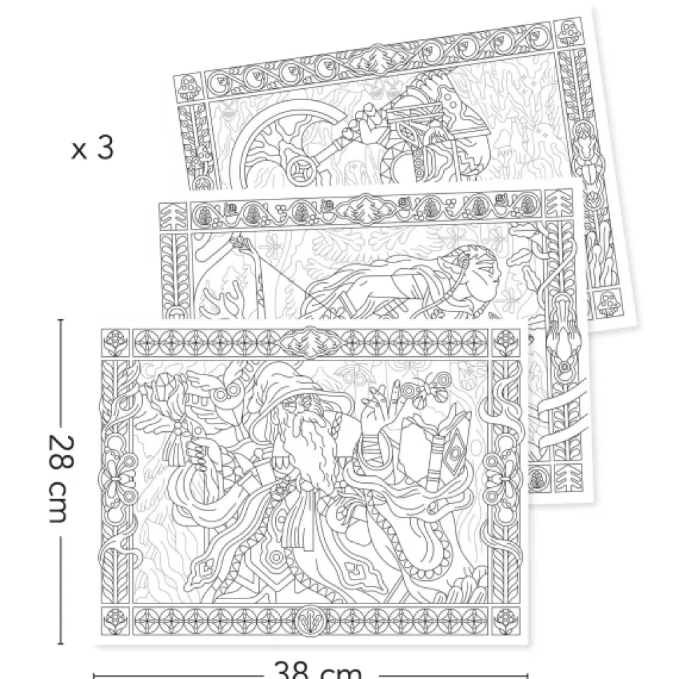 Farvelaegningsplakater - Helte, 3 Stk