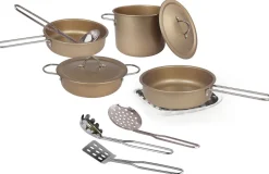 Grydesaet I Kobber Emalje, 11 Dele