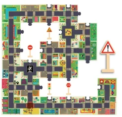 Gulvpuslespil Med 24 Brikker - Byen