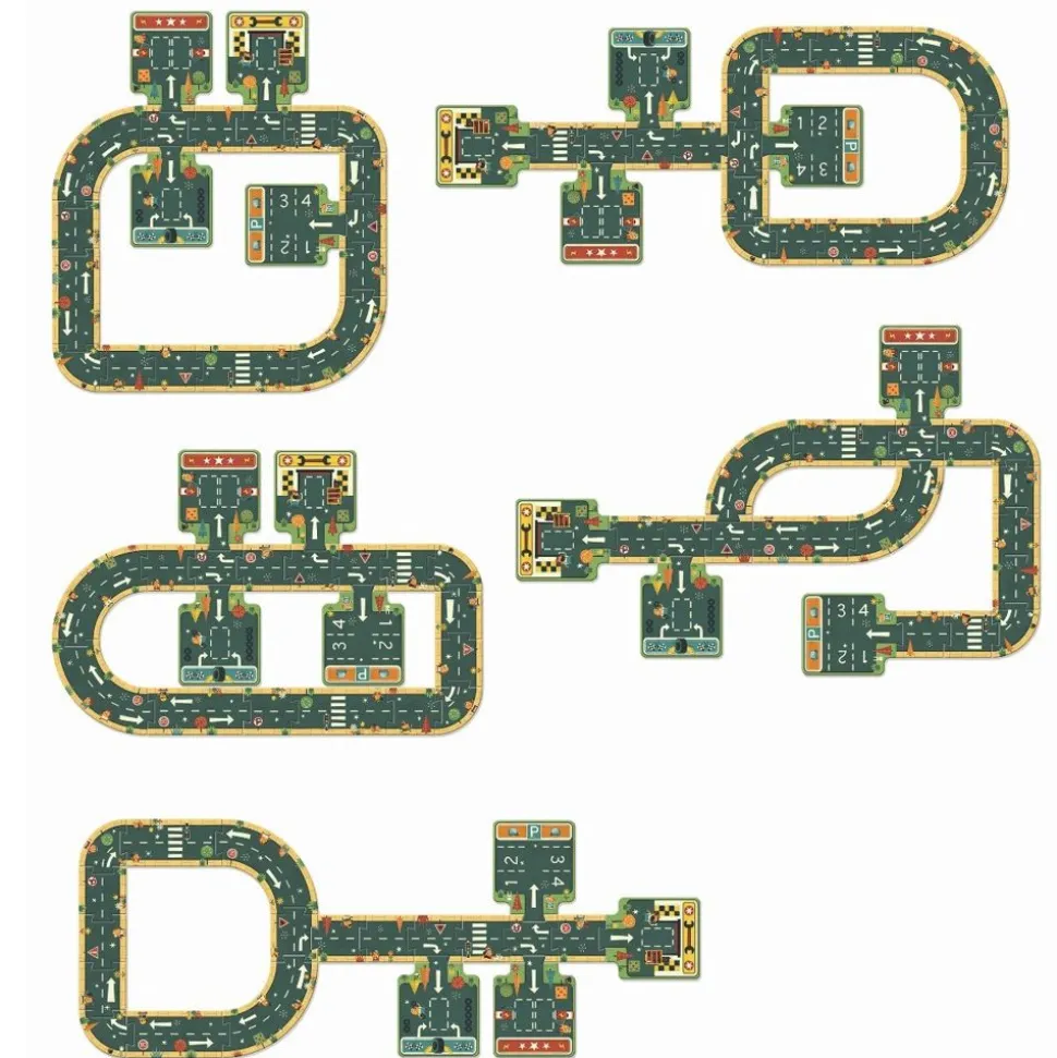 Gulvpuslespil Med 21 Brikker - Veje