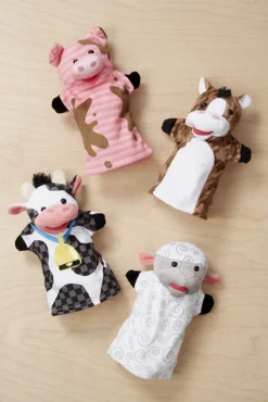 Hånddukker - Bondegardsdyr, 4 Stk.