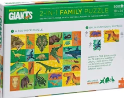 2-I-1 Puslespil M. 500 Brikker - Fortidsdyr