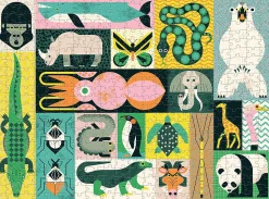 2-I-1 Puslespil M. 500 Brikker - Store Dyr