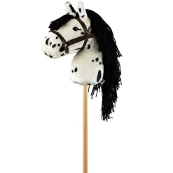 Kaephest - Hvid M. Sorte Prikker