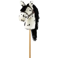 Kaephest - Hvid M. Sorte Prikker