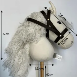 Kaephest - Hvid M. Sorte Prikker