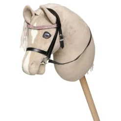 Kaephest Tilbehør - Trense, Sort M. Pink Rhinsten