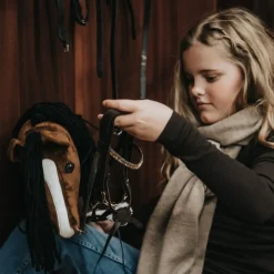 Kaephest Tilbehør - Trense, Sort M. Pink Rhinsten