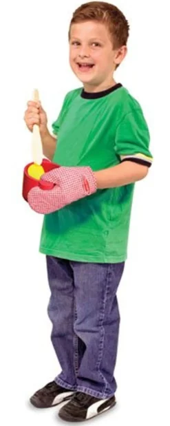 Legekøkken Tilbehør - Grydesaet I Trae Med Tilbehør