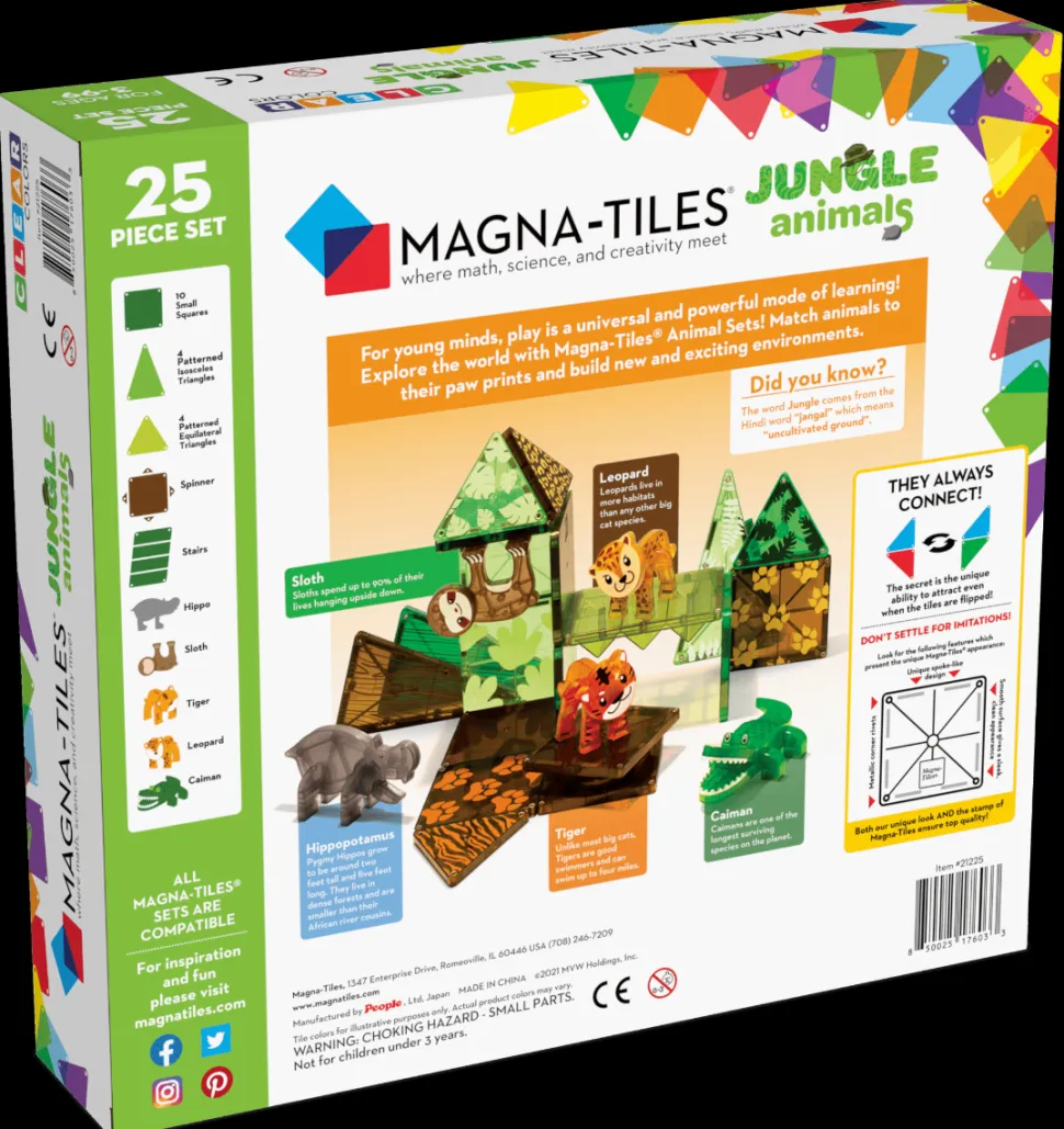 Magna-Tiles | Jungledyr, 25 Stk