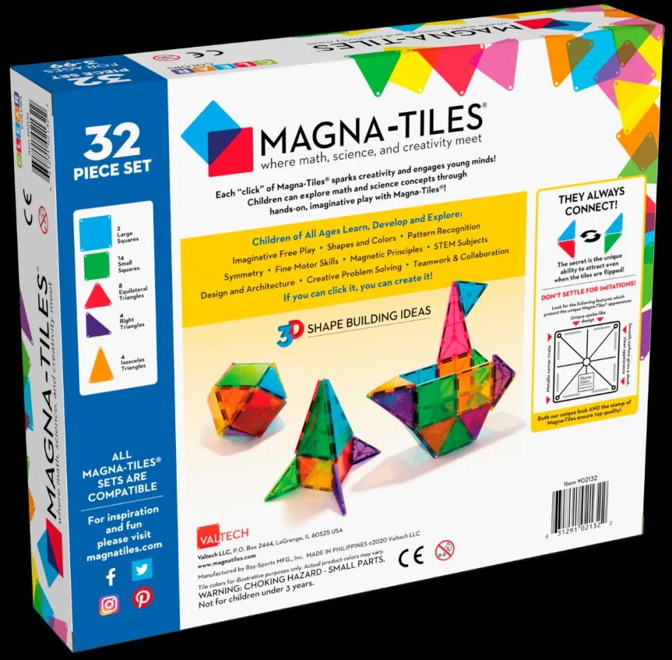 Magna-Tiles | Transparent 32 Stk.