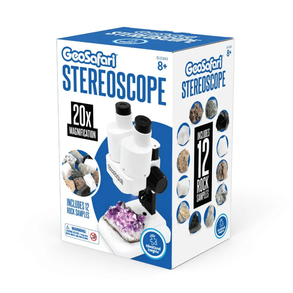 Mikroskop, Stereo 10-20X - Inkl. 12 Stenprover