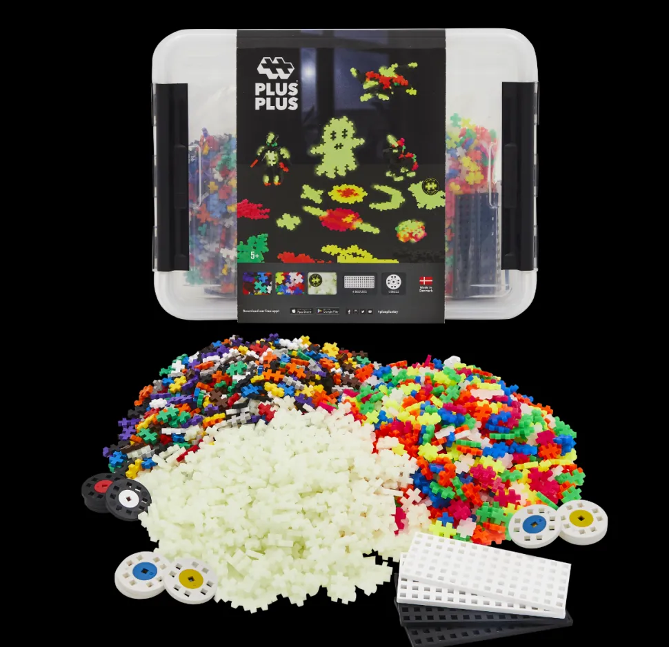 Plus-Plus Glow Mix Inkl. Kasse - 2.000 Stk