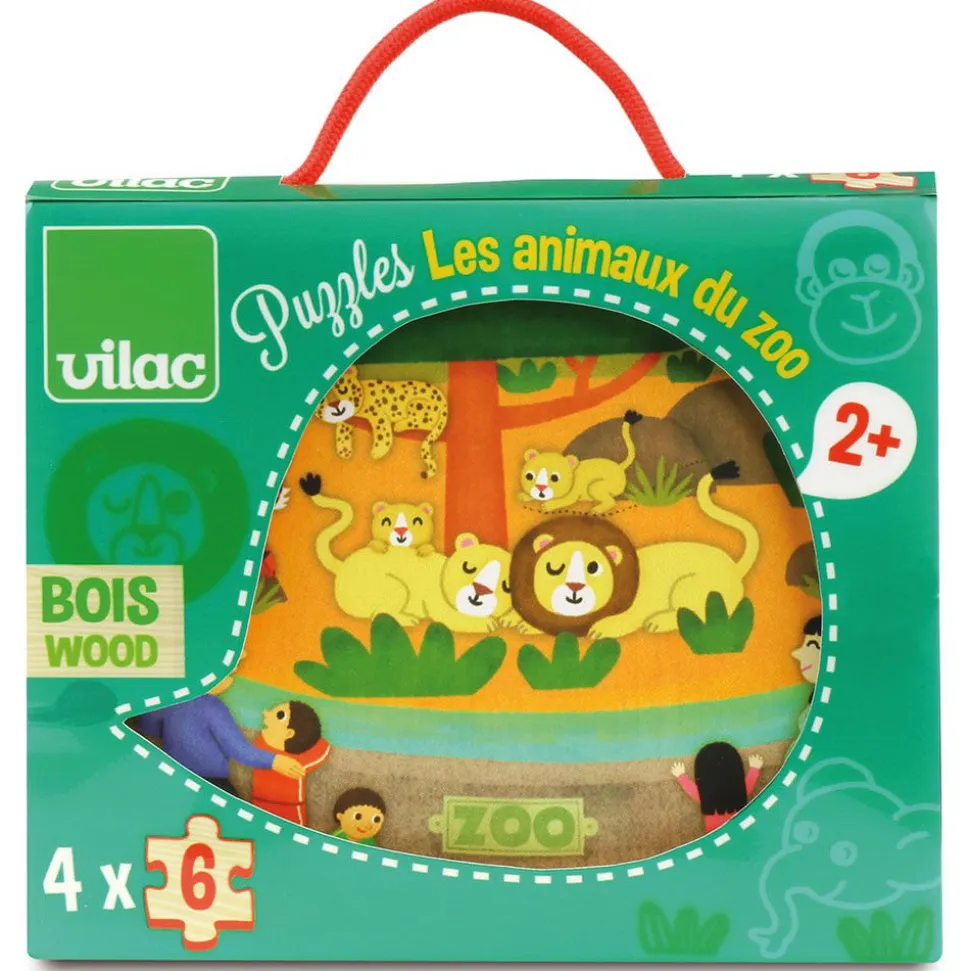 Puslespil I Trae - Zoo, 4 X 6 Brikker