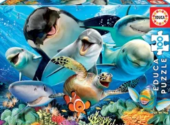 Puslespil M. 100 Brikker - Selfies, Havdyr