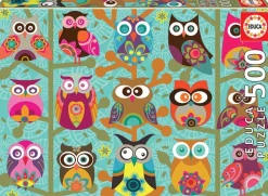 Puslespil M. 500 Brikker - Ugler