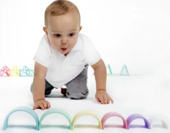 Regnbue I Silikone - Pastel, 6 Dele