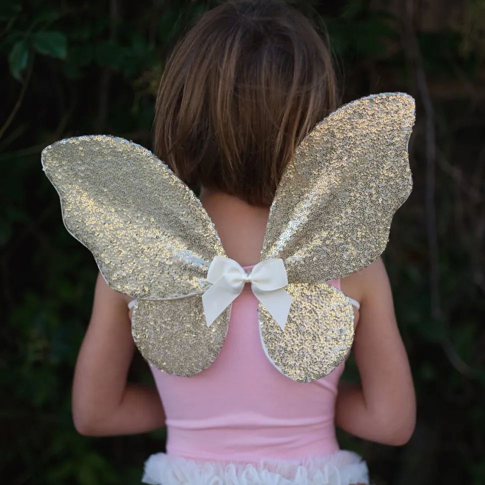 Skort & Vinger - Guldpailletter, Str. 3-6 Ar