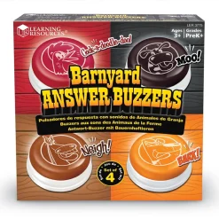 Svarknapper Med Dyrelyde, 4 Stk