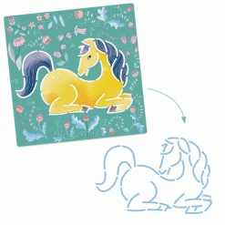 Tegneskabeloner - Heste, 5 Stk