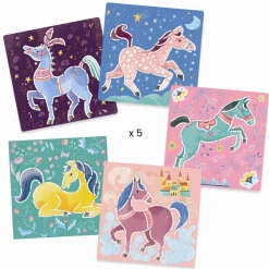 Tegneskabeloner - Heste, 5 Stk