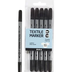 Tekstiltusser - Sorte, 6 Stk