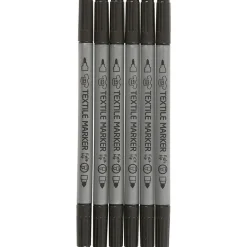 Tekstiltusser - Sorte, 6 Stk