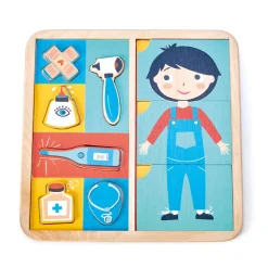 Traepuslespil M. 12 Brikker - Hvor Gor Det Ondt?