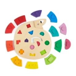 Traepuslespil M. 12 Brikker - Farveslangen