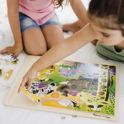 Traepuslespil M. 24 Brikker - Afrikas Dyr