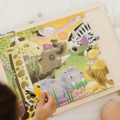 Traepuslespil M. 24 Brikker - Afrikas Dyr