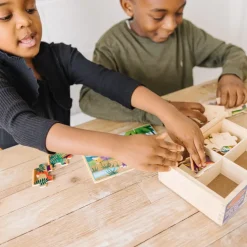 Traepuslespil M. 4 X 12 Brikker - Dinosaurer